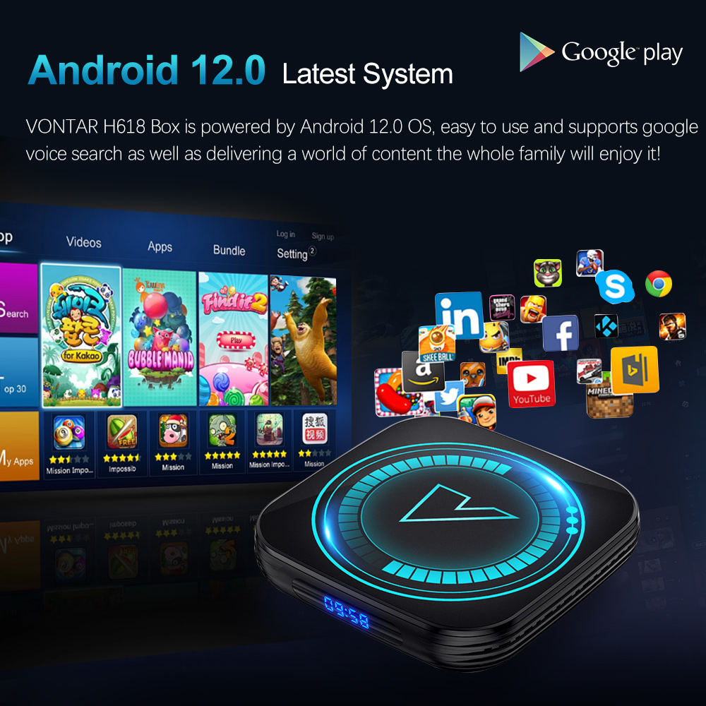 VONTAR H618 Smart TV Box Andro - Home Cinema Google recensione e prezzo