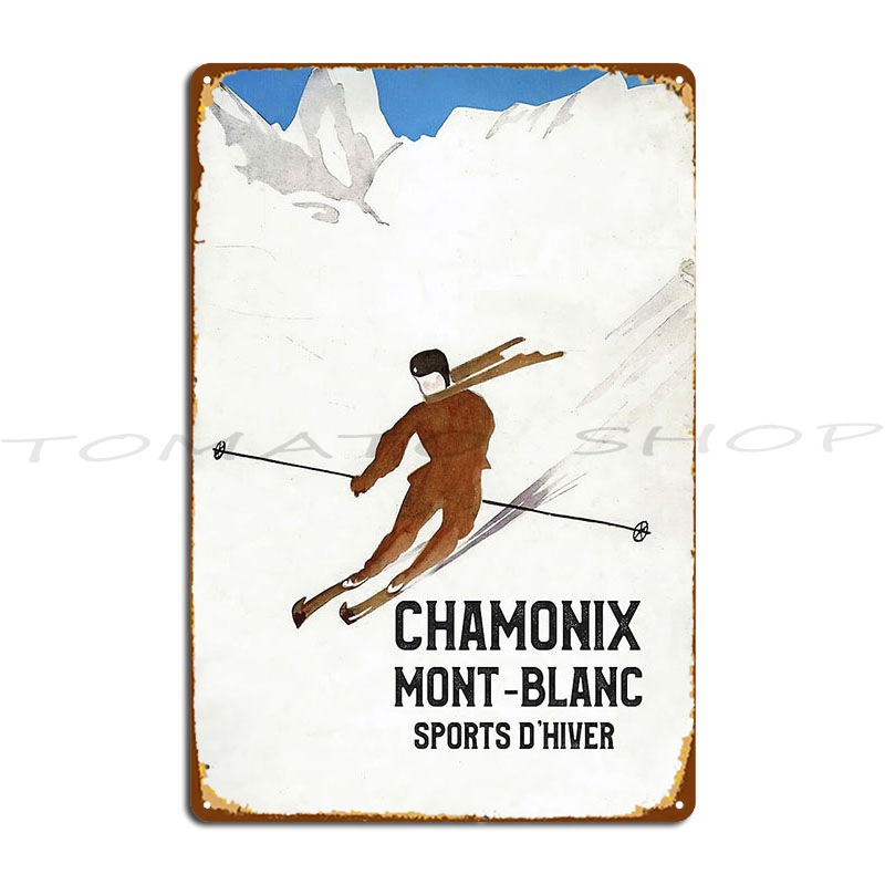 Poster Vintage Chamonix Mont B - Home Cinema Blanc recensione e prezzo