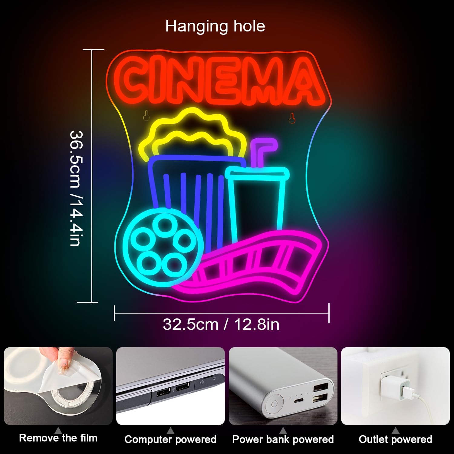 Insegna al Neon Cinema Aliment - Home Cinema Wall Lights recensione e prezzo